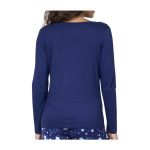 Pikachu Blue Relaxed Fit Scoop Neck Long-Sleeve T-Shirt – Women - Image 2