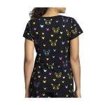 Pikachu & Yamper Electric Pals Black Relaxed Fit Scoop Neck T-Shirt – Women - Image 2