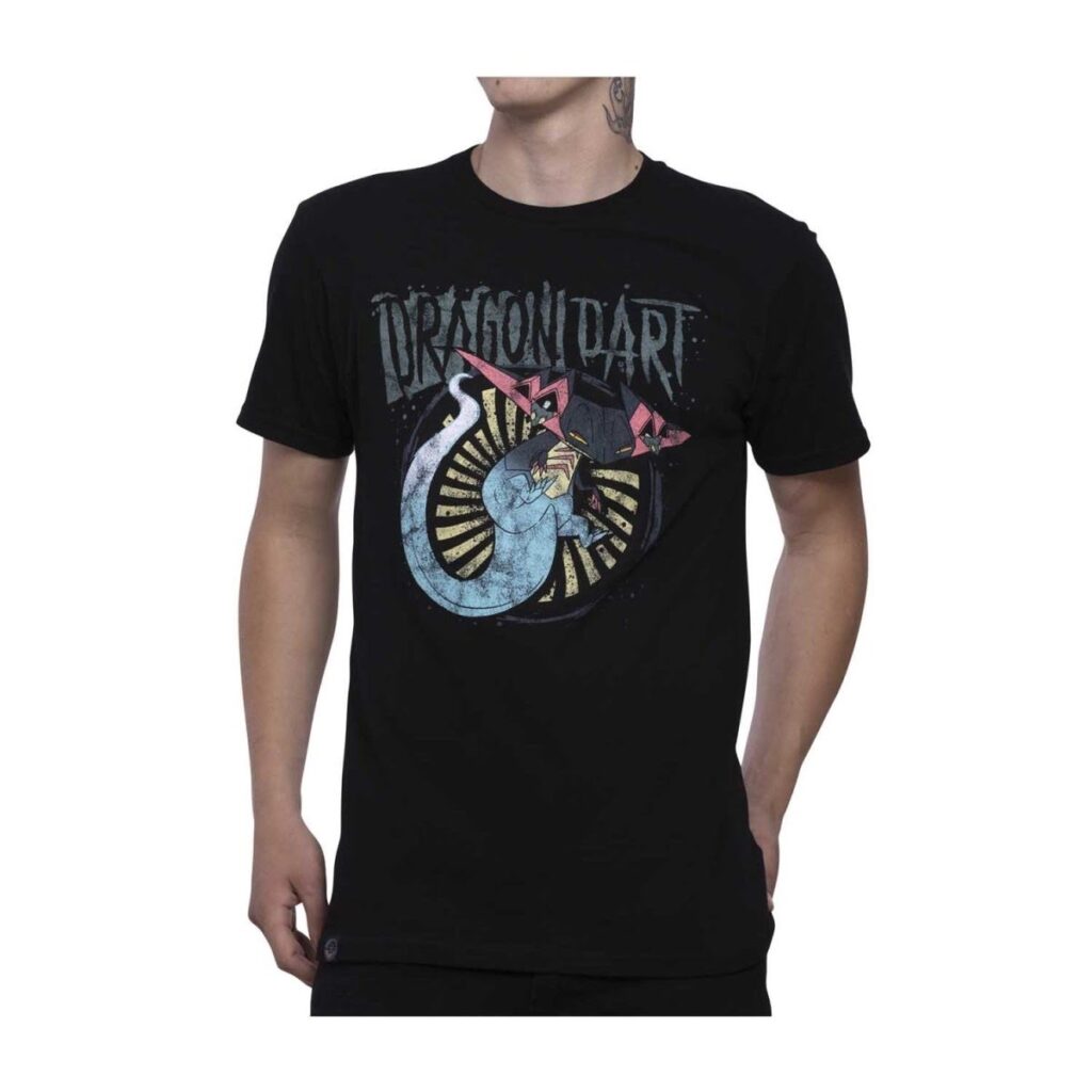 0282381c-590c-5557-85b2-82fef49f964d-1024x1024-1.jpg Dragapult Pokémon Greatest Hits Black Relaxed Fit Crew Neck T-Shirt – Adult - Image 1