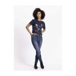 Pikachu Neon Pokémon Active Navy, Pink & Orange Oversize Crew Neck Crop Top – Women - Image 4