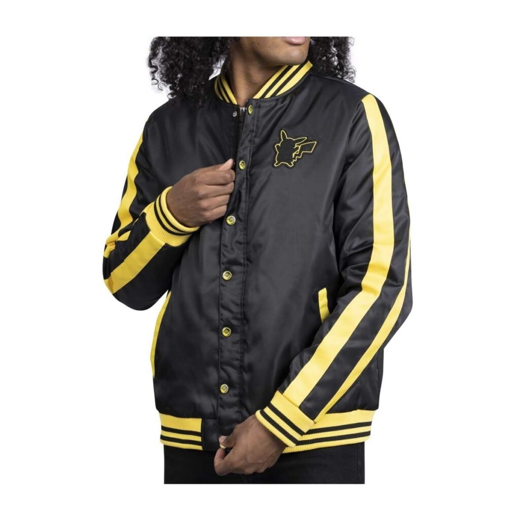 2e1ca0bb-1952-54dc-9643-ad3a8b8b8948-1024x1024-1.jpg Pikachu Pokémon Jackets Black Insulated Snap-Down Jacket – Adult - Image 1
