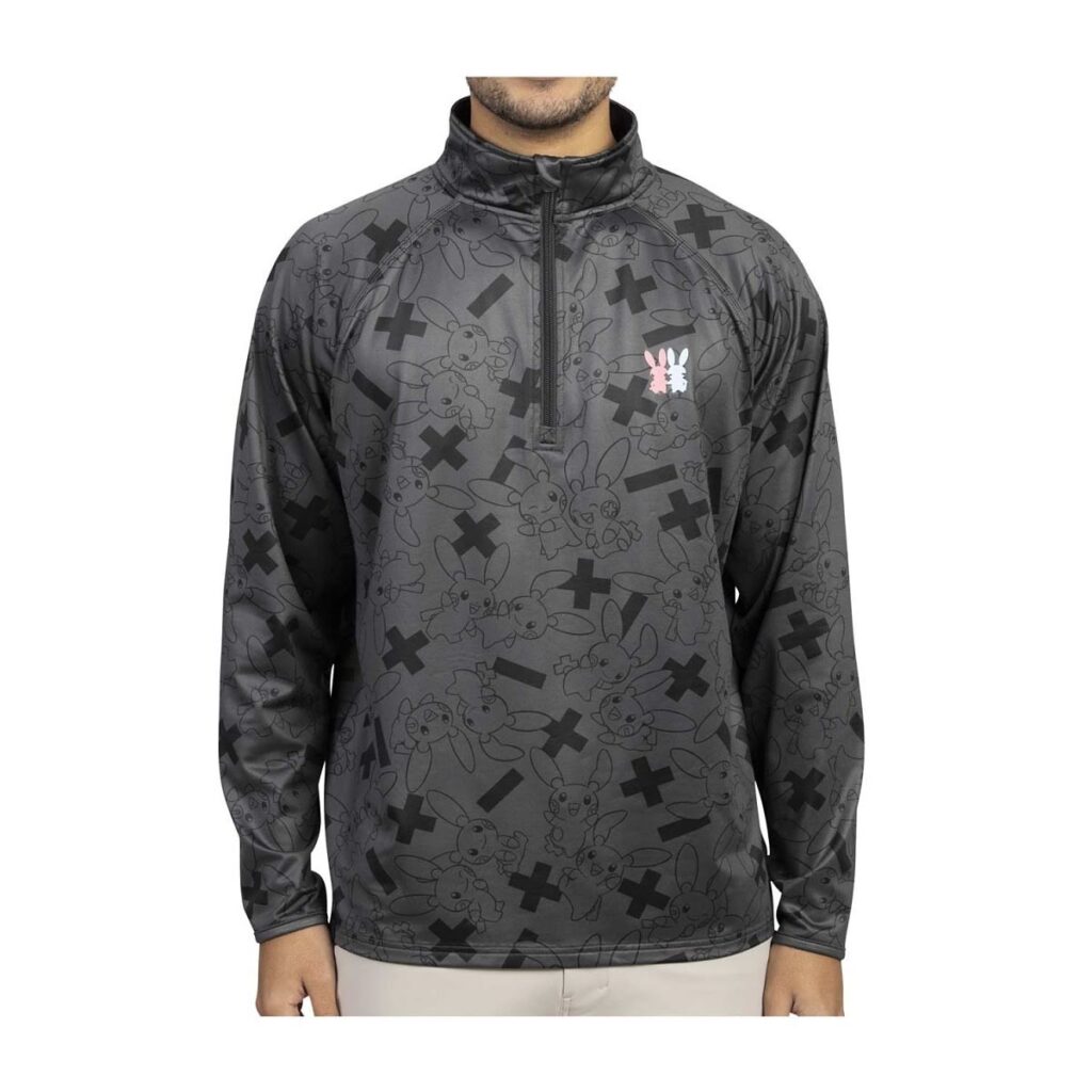 3a3ddca0-3f47-5cf6-9cd0-2227f7f56cc4-1024x1024-1.jpg Plusle & Minun Pokémon Clubhouse Quarter-Zip Pullover Sweatshirt – Men - Image 1
