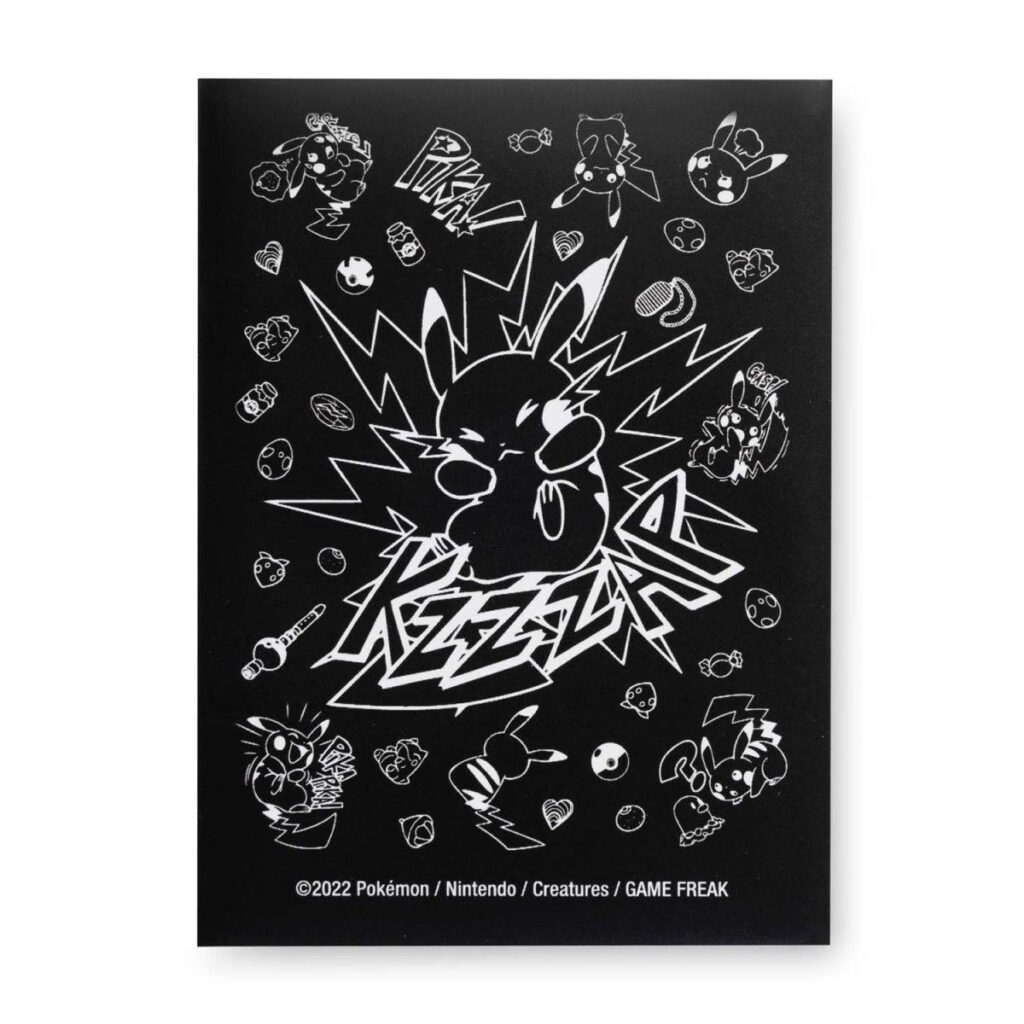 45fa16a5-09c7-5726-b0c3-d1cc913ab176-1024x1024-1.jpg Pokémon TCG: Pikachu Comic-Style Attack Card Sleeves (65 Sleeves) - Image 1