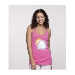 Snorlax Sunset Pink Fitted Racerback Tank Top – Women - Image 9
