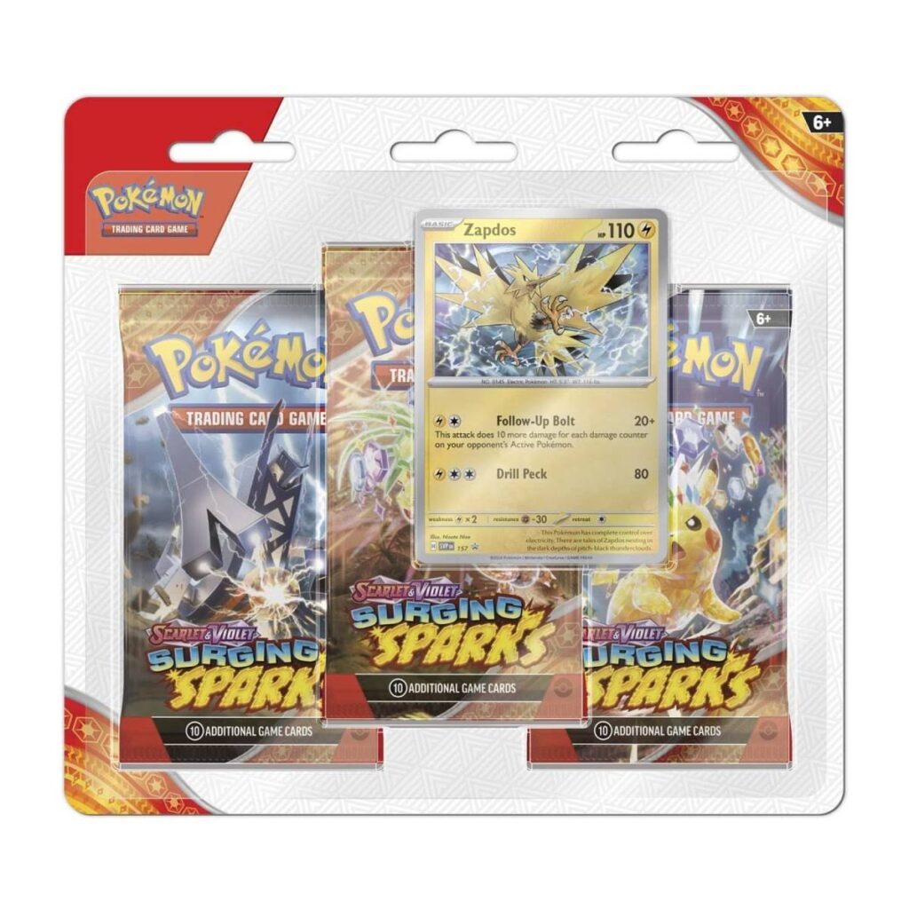 4b717b71-63ab-5fe4-a58e-2c00c0246d98-1024x1024-1.jpg Pokémon TCG: Scarlet & Violet-Surging Sparks 3 Booster Packs & Zapdos Promo Card - Image 1
