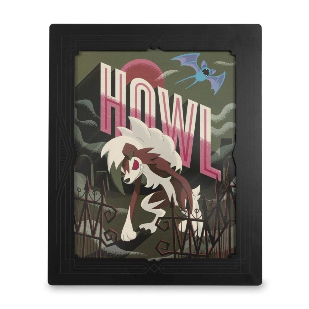 5c0b4882-f59a-5ef8-9249-97ddb3aa6636-1024x1024-1.jpg Lycanroc Cinema Scares Metal Wall Art - Image 1
