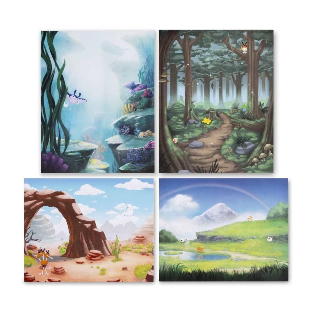 65648462-bc24-506a-a867-5fdf3ccf805c-1024x1024-1.jpg Pokémon Soothing Scenes Posters (4-Pack) - Image 1