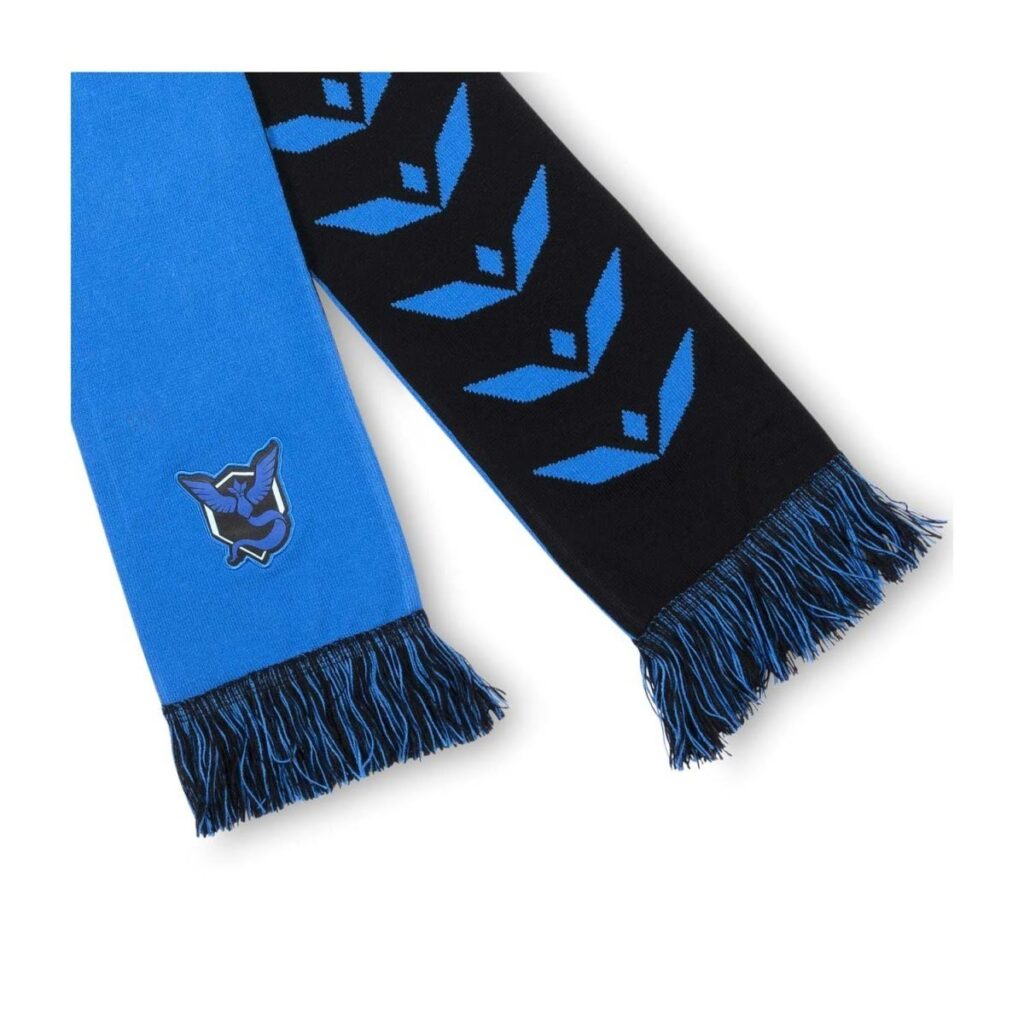 6843f5b6-eef2-5fe1-b2a1-3bb6e8a64075-1024x1024-1.jpg Pokémon GO Teams: Team Mystic Blue & Black Knit Scarf (One Size-Adult) - Image 1