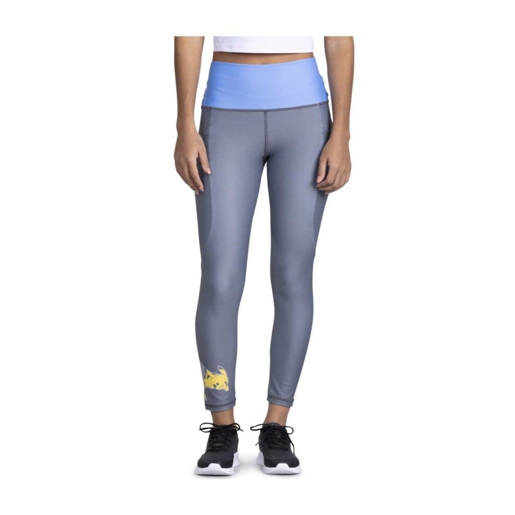 6c8209f5-8a7a-5fb6-a424-d10be41c8bf1-1024x1024-1.jpg Pikachu Pokémon Active Dark Gray 7/8 Length Leggings – Women - Image 1