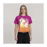 Mega Ampharos Multicolor Crop T-Shirt – Women - Image 3