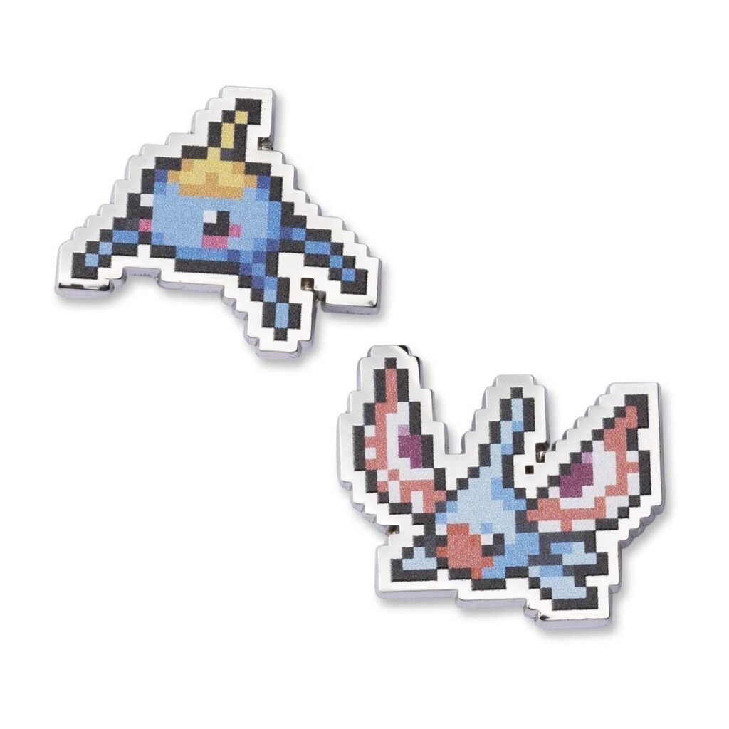 719048e4-fda8-53cb-b63d-390a9d345e22-1024x1024-1.jpg Surskit & Masquerain Pokémon Pixel Pins (2-Pack) - Image 1