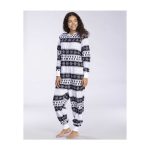 Snom Holiday Snowflake Hooded One-Piece Pajamas – Adult - Image 3