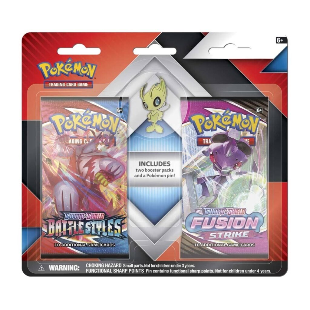 7991ce7d-a0b3-5fc1-a81d-c104d274afb4-1024x1024-1.jpg Pokémon TCG: 2 Booster Packs & Celebi Collector’s Pin - Image 1