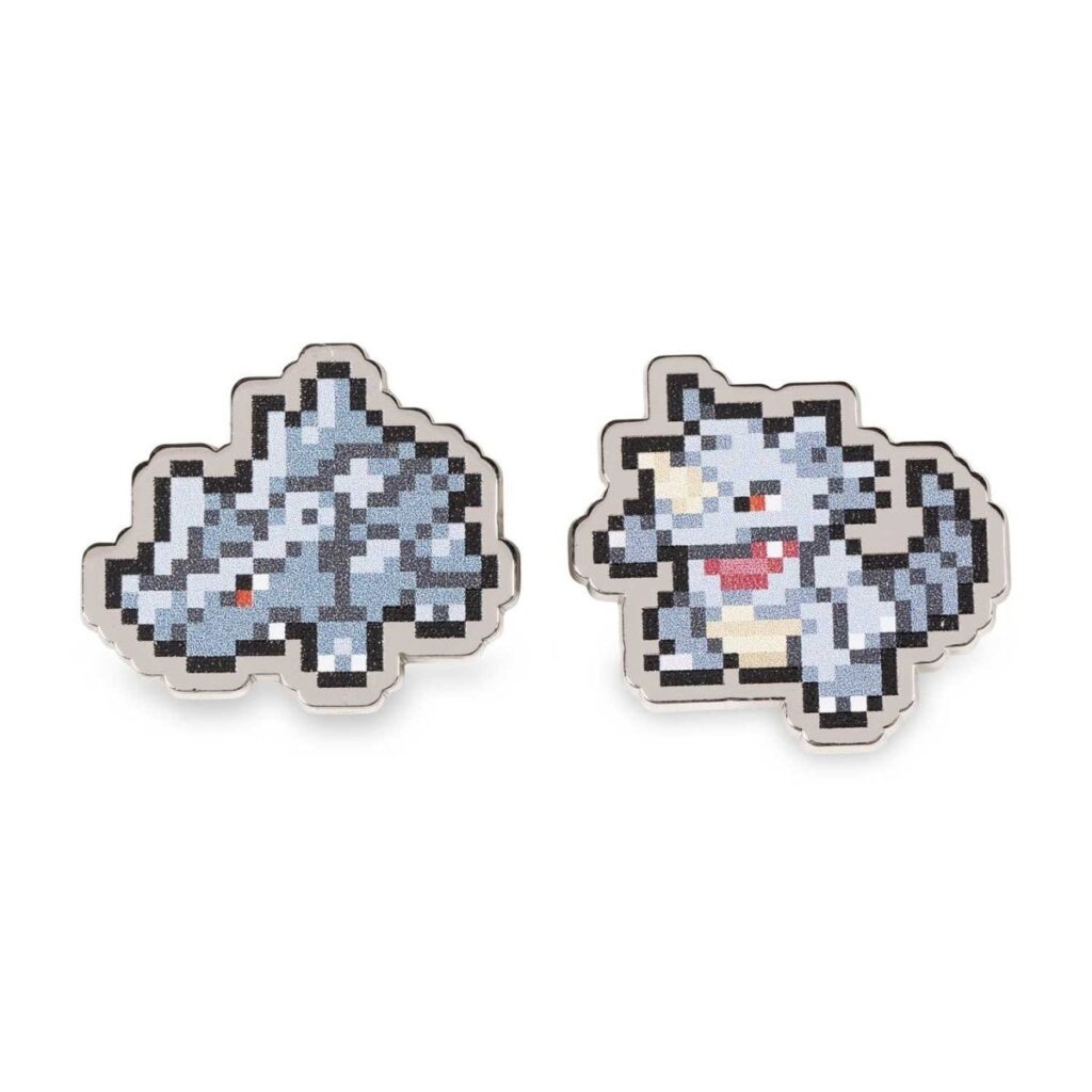 7a4bce3b-a4cb-5ec8-b2e3-951755bb55e3-1024x1024-1.jpg Rhyhorn & Rhydon Pokémon Pixel Pins (2-Pack) - Image 1