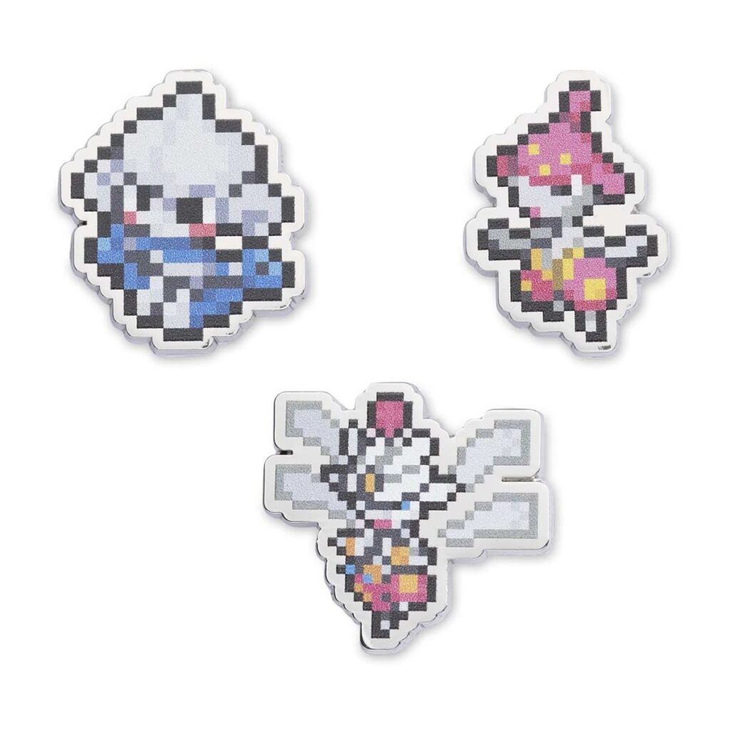 80717d3c-e19d-5dce-9a3b-aa1a0d28e337-1024x1024-1.jpg Meditite, Medicham & Mega Medicham Pokémon Pixel Pins (3-Pack) - Image 1