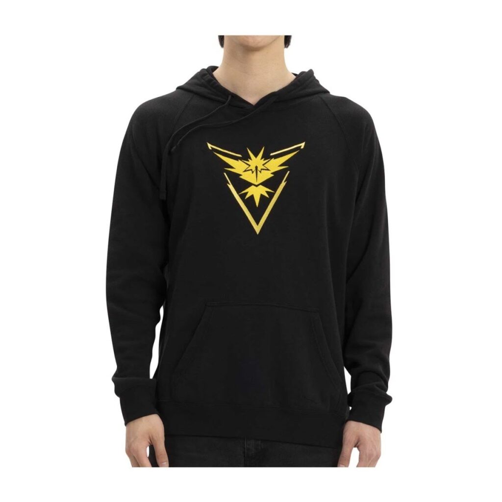 87a91d8b-b00a-5251-b899-35784a32ce5b-1024x1024-1.jpg Pokémon GO Teams: Team Instinct Embroidered Black Fitted Pullover Hoodie – Adult - Image 1