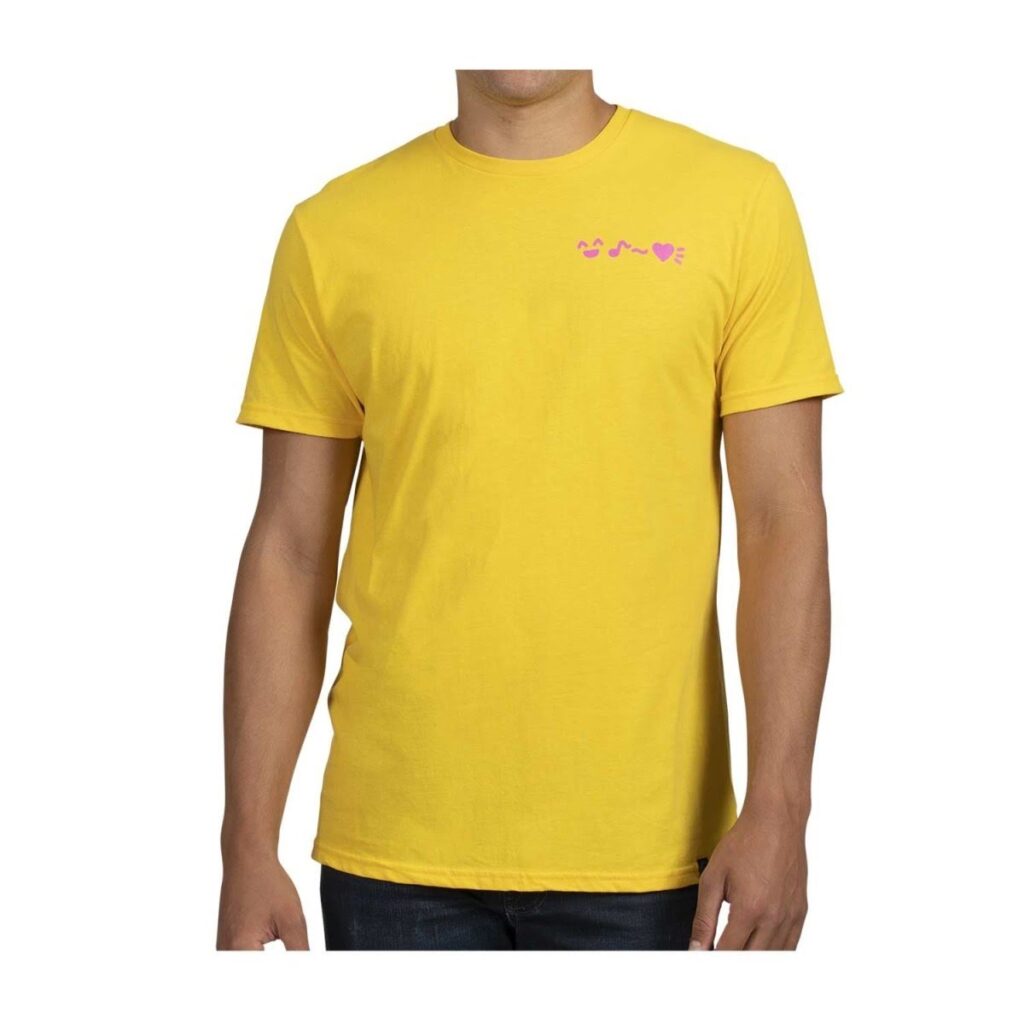 94db36e4-d5d7-55fa-bb11-86e21aae4aaf-1024x1024-1.jpg Pokémon Karaoke Yellow Relaxed Fit Crew Neck T-Shirt – Adult - Image 1