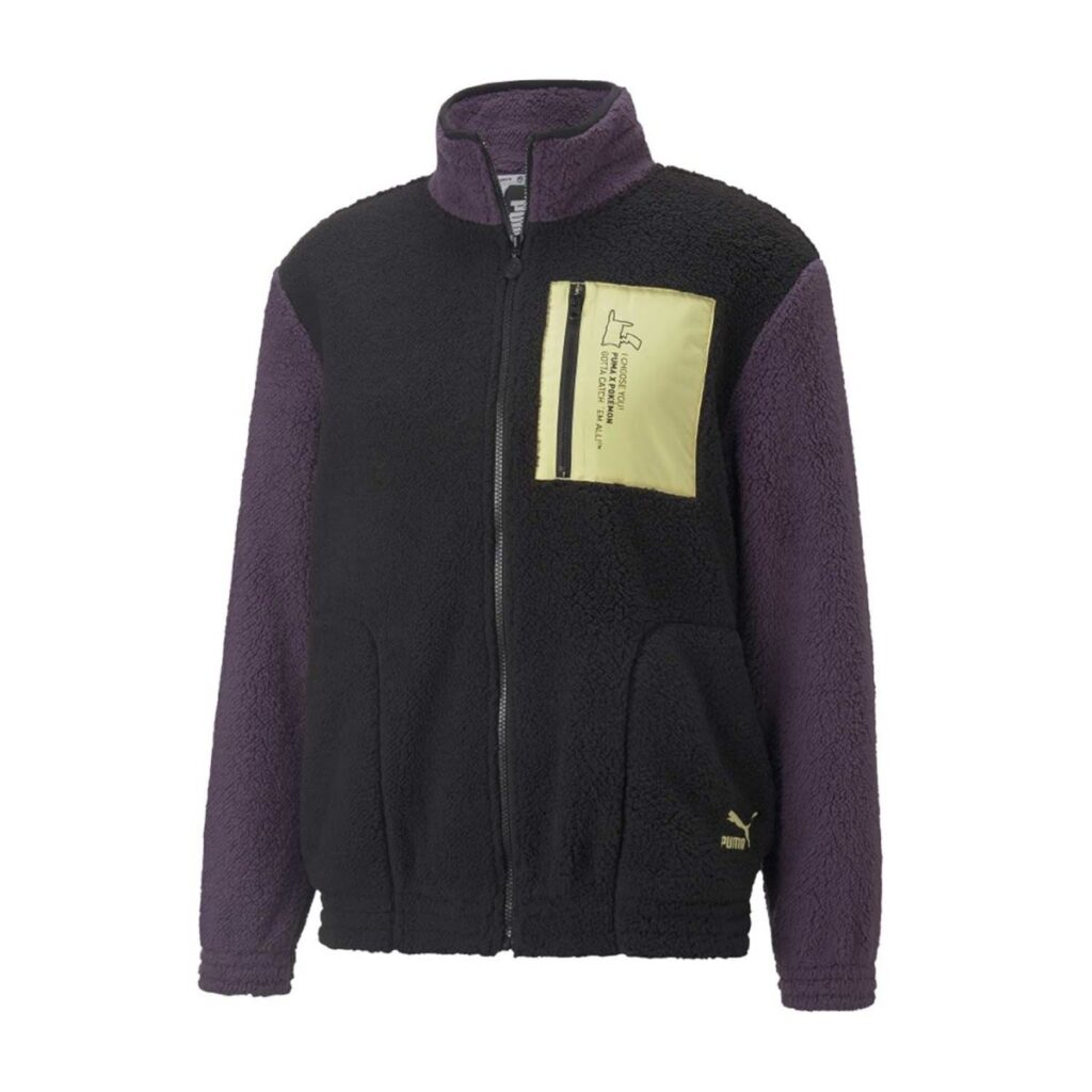 9790cec5-3a46-53cf-982d-f761c0d37d3f-1024x1024-1.jpg PUMA × Pokémon: Pikachu Puma Black & Purple Faux Shearling Jacket – Adult - Image 1