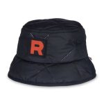 Team Rocket HQ Collection Black Quilted Bucket Hat (One Size-Adult)