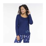 Pikachu Blue Relaxed Fit Scoop Neck Long-Sleeve T-Shirt – Women - Image 4