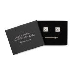 Pikachu Classics Silhouette Solid Cuff Links & Tie Bar Set