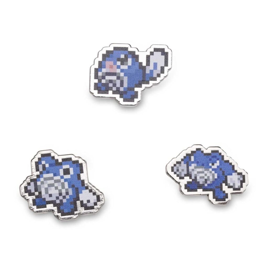 b533acef-edde-52b1-98d5-e6ad6c400f0a-1024x1024-1.jpg Poliwag, Poliwhirl & Poliwrath Pokémon Pixel Pins (3-Pack) - Image 1
