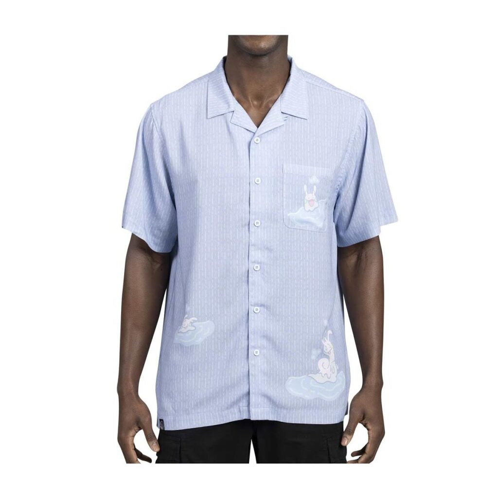 be857526-e1d3-5e69-9062-62b2ce558ce6-1024x1024-1.jpg Pokémon Center × OMOCAT: Goodra Button-Up Shirt – Adult - Image 1