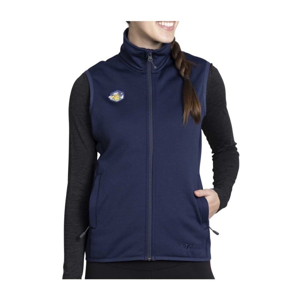 c478d2e8-5bfe-5561-9e22-21a4558fb3e9-1024x1024-1.jpg Outdoors with Pokémon Middle Fork Dark Blue Fleece Zip-Up Vest by Outdoor Research – Women - Image 1