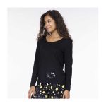 Pikachu Black Relaxed Fit Scoop Neck Long-Sleeve T-Shirt – Women - Image 4