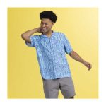 Pokémon Tropical Slowpoke, Shellder & Ditto Spirals Light Blue Tropical Shirt – Men - Image 3