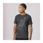 Pikachu, Shiinotic & Friends Pokémon Nature: Fall Black Relaxed Fit Crew Neck T-Shirt – Adult - Image 3