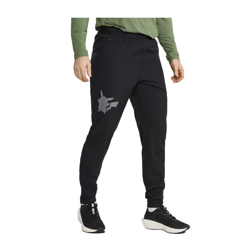 d3b35406-d4b5-58c0-b1cb-d3e8af62ae24-1024x1024-1.jpg Pokémon Center × Craft: Pikachu Essence Black Perforated Pants – Men - Image 1