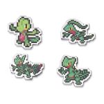 Treecko, Grovyle, Sceptile & Mega Sceptile Pokémon Pixel Pins (4-Pack)