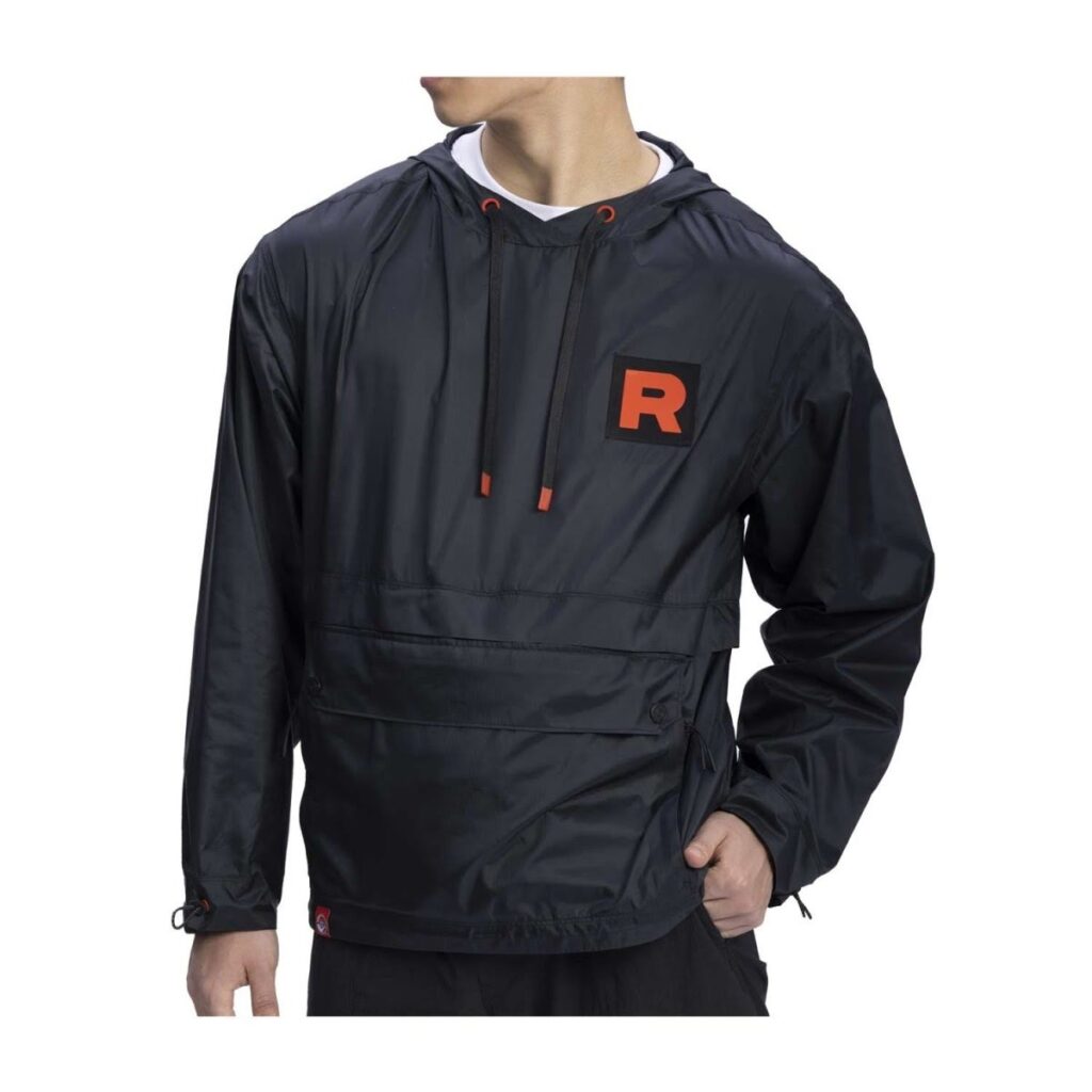 dd612b27-81d7-51a4-97f1-1881aea3430f-1024x1024-1.jpg Team Rocket HQ Collection Black Packable Anorak Jacket – Adult - Image 1
