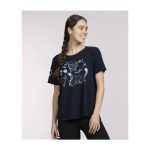Butterfree, Parasect & Leafeon Pokémon Nature: Spring Navy Crew Neck T-Shirt – Women - Image 4