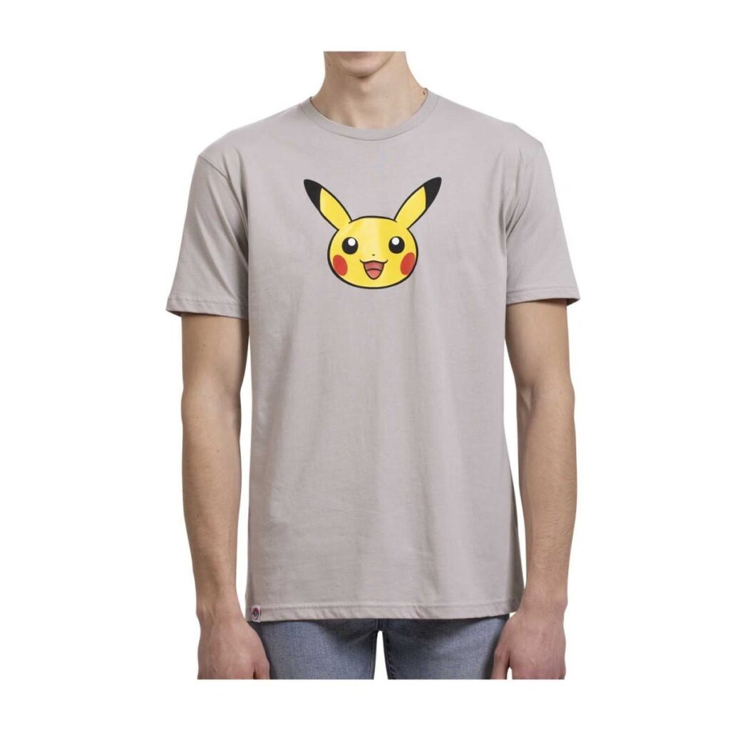 ecf42f46-a577-5ebb-8829-e56967ff2275-1024x1024-1.jpg Pokémon Mood Collection: Pikachu Happy Fitted Crew Neck T-Shirt – Adult - Image 1