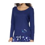 Pikachu Blue Relaxed Fit Scoop Neck Long-Sleeve T-Shirt – Women