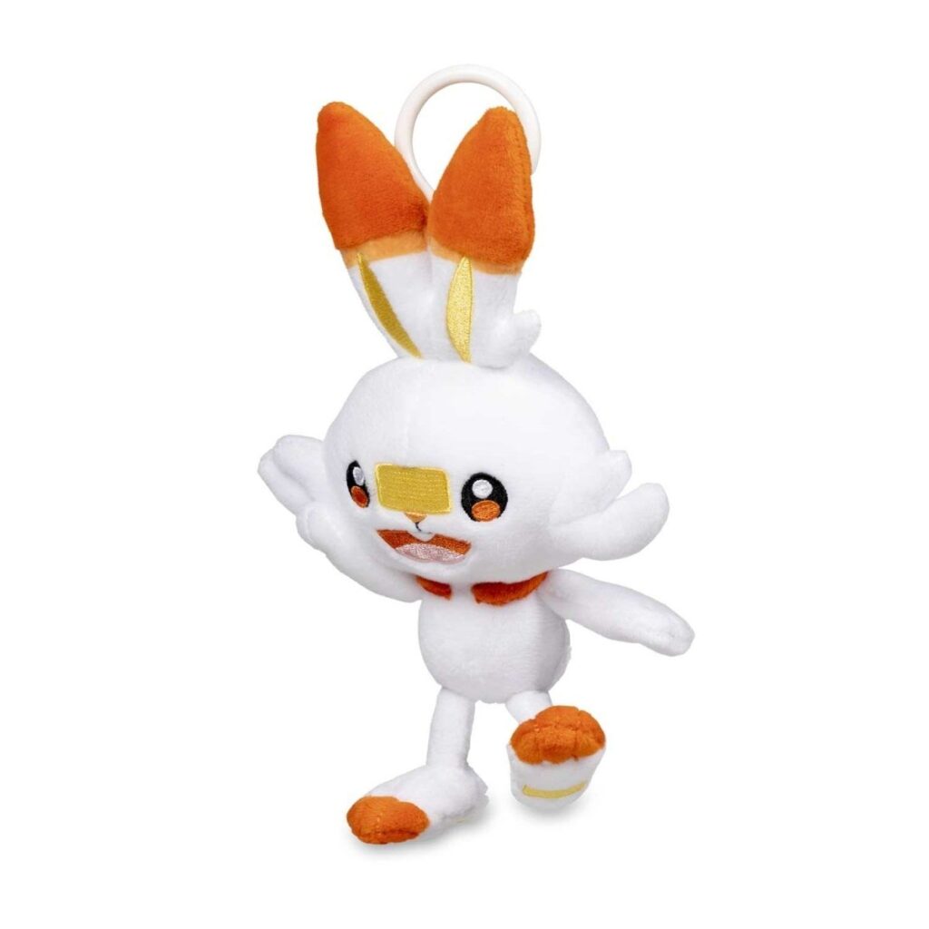 f5e93ccb-a15b-5a01-a42e-d6e2513c3425-1024x1024-1.jpg Scorbunny Poké Plush Key Chain - Image 1