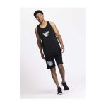 Pikachu Neon Pokémon Active Black, Green & Blue Midweight Fleece Shorts – Men - Image 3