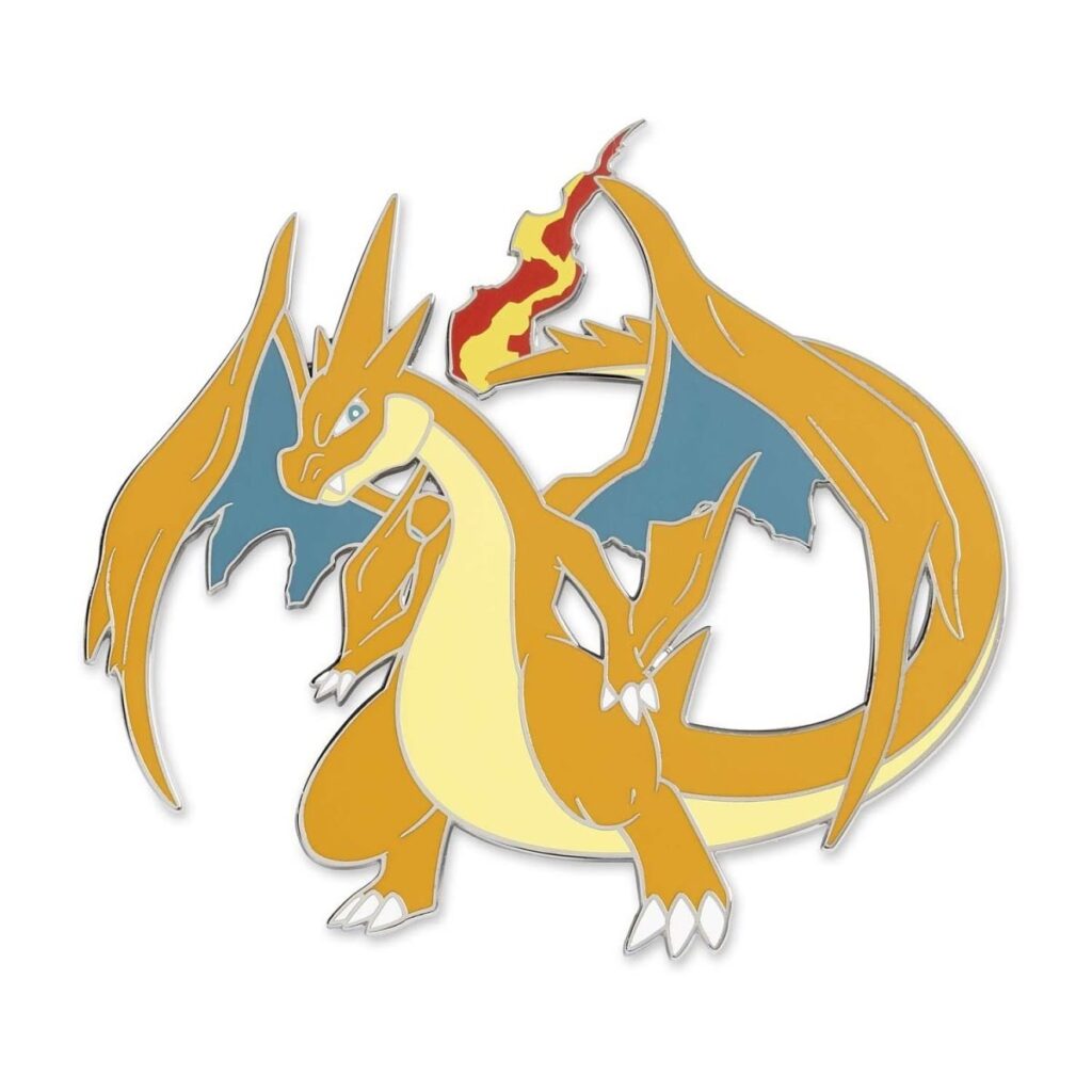 fa91e6cf-b0e2-5f92-99d2-fb5bce4f57ed-1024x1024-1.jpg Pokémon Giant Pins: Mega Charizard Y Oversize Pin - Image 1