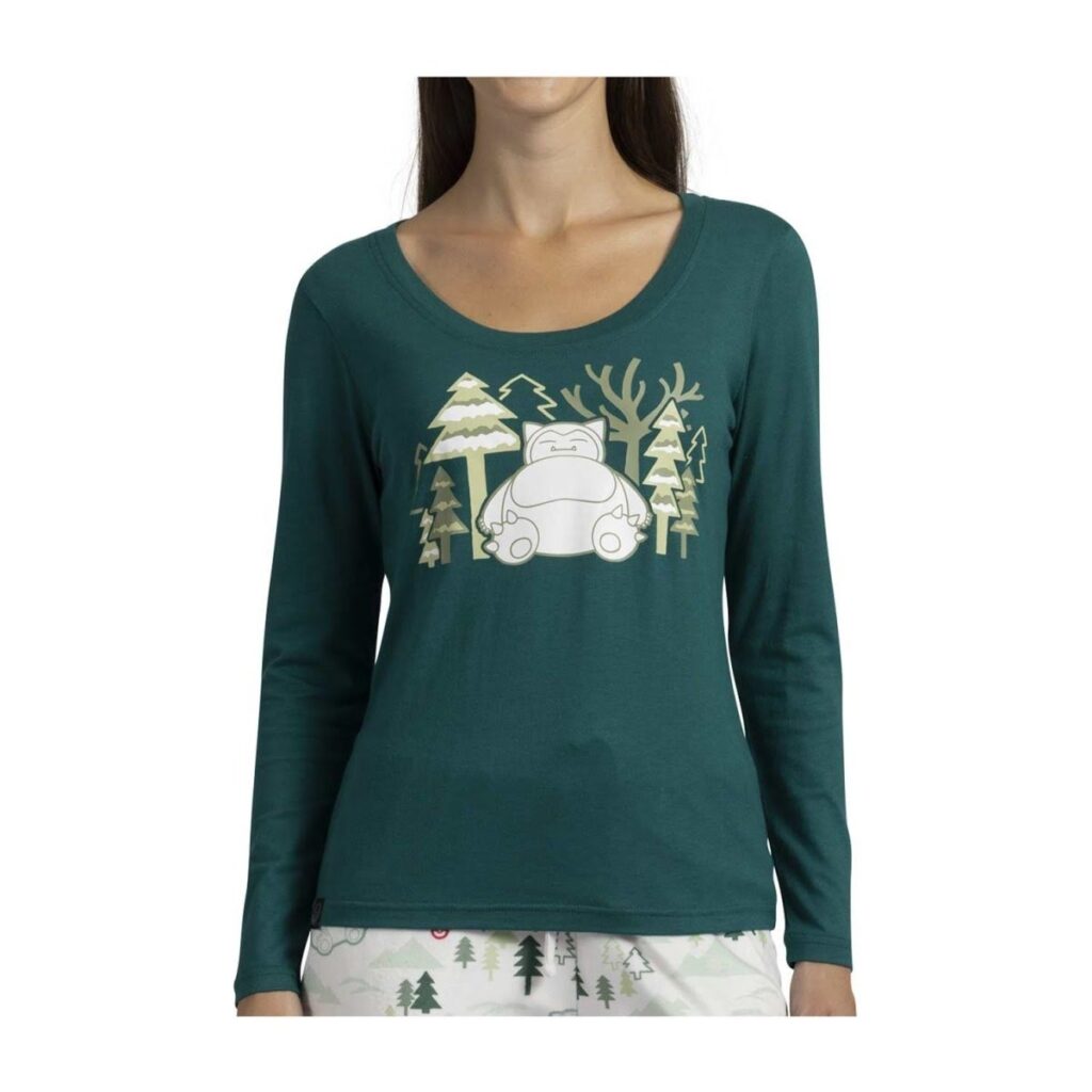 fe9ec788-b303-55e3-9a3d-0e6cc038a732-1024x1024-1.jpg Wintergreen Snorlax Scoop Neck Long-Sleeve T-Shirt – Women - Image 1